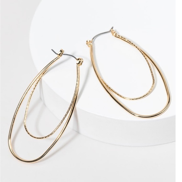 Francesca's Collections Jewelry - Gold Double Hoop Earrings